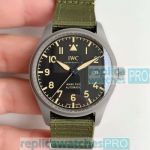 Swiss Replica IWC Pilots Mark XVIII Black Dial Green Nato Strap Watch